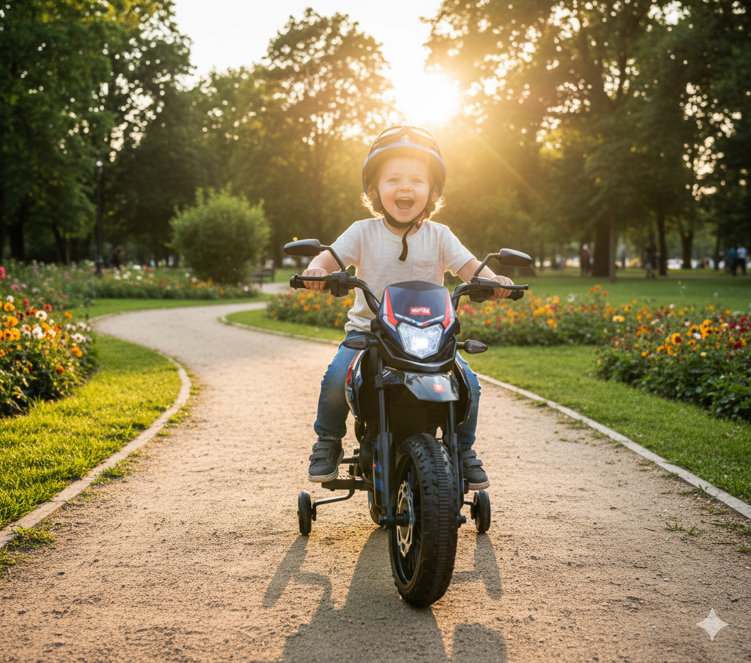 Moto Elettrica per Bambini 12V con Licenza Aprilia RX-125 Motocross Blu