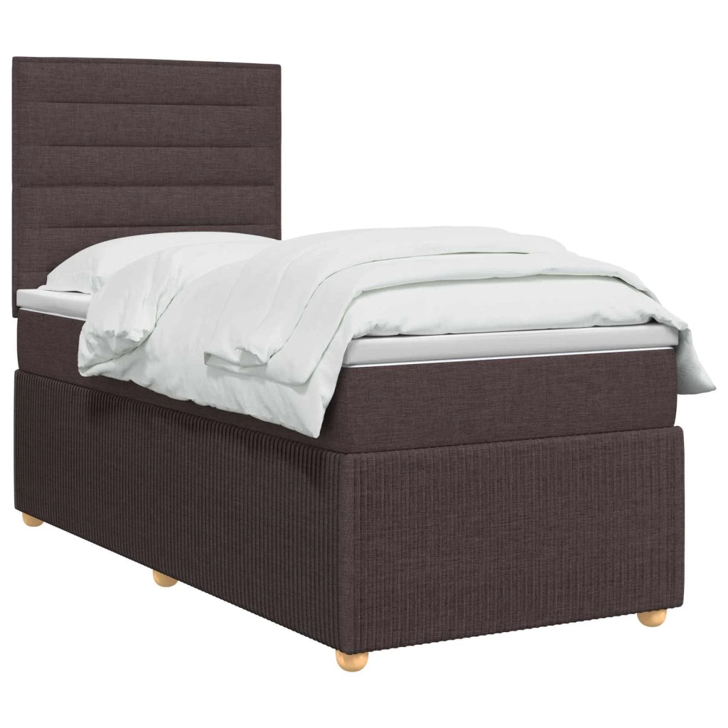 Letto box spring con materasso Marrone Scuro 90 x 190 cm 3454280