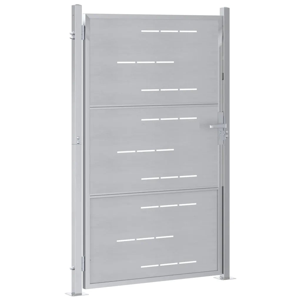Cancello da giardino Argento 85 x 144 cm Acciaio inossidabile 3402582