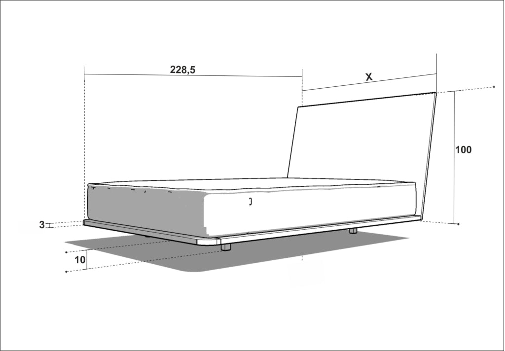LETTO IMBOTTITO VUELO TWO 120x200 SOLIK ROVERE NATURALE