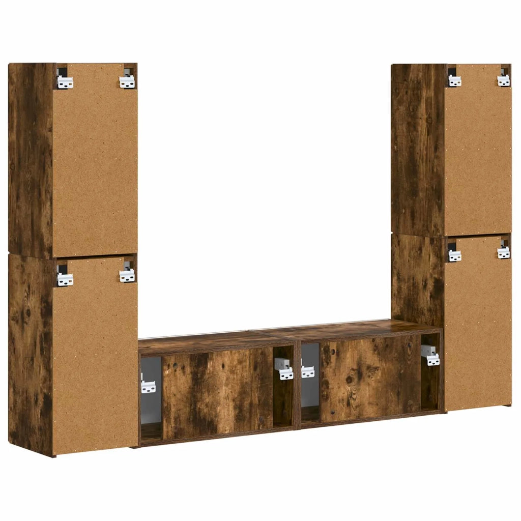 Set mobile TV 6 pcs Rovere fumé Legno multistrato