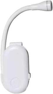 Lampada da lettura wireless, LED con clip di carica, bianca, regolazione della luminosità in 3 posizioni, maniglia flessibile a 360°, durata batteria di 24 ore.
