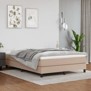 Struttura Letto a Rete a Molle-Giroletto Cappuccino 140x200 cm in Similpelle 641594