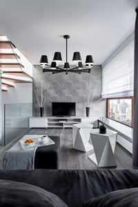 Lampada pendente Modern in Metallo Tet-a-tet Nero