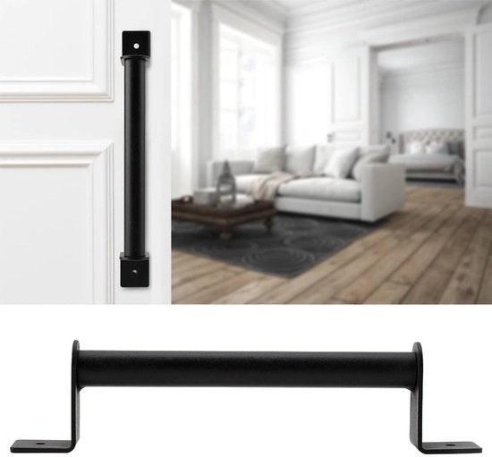 Maniglia per porta in carbonio e acciaio - Piastra di chiusura per porta esterna - Maniglia per porta scorrevole - Duratura garantita - Facile da installare