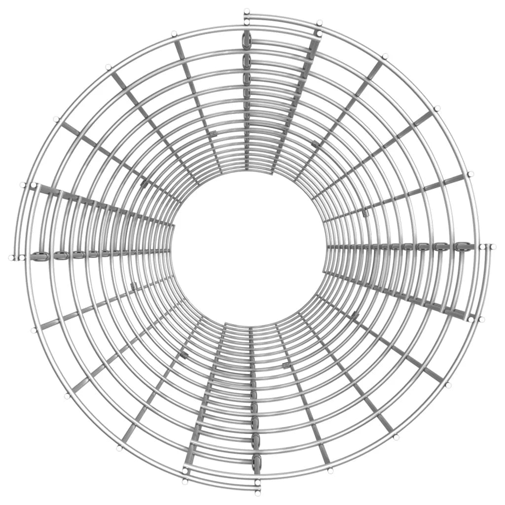 Gabbione circolare rialzato 3 pezzi acciaio zincato Ø30 x 150 cm argento 02_0039902
