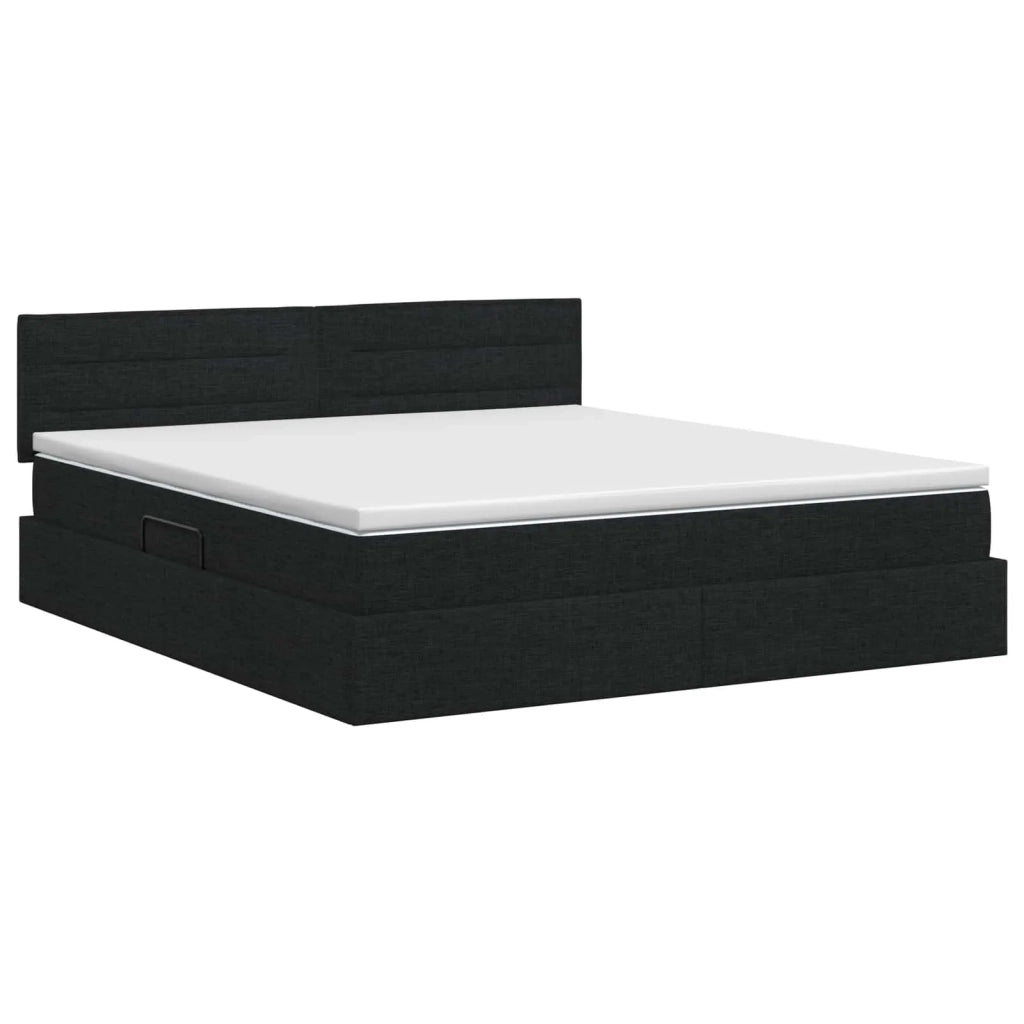 Letto con contenitore e materasso Nero 180 x 200 cm Velluto 3458576