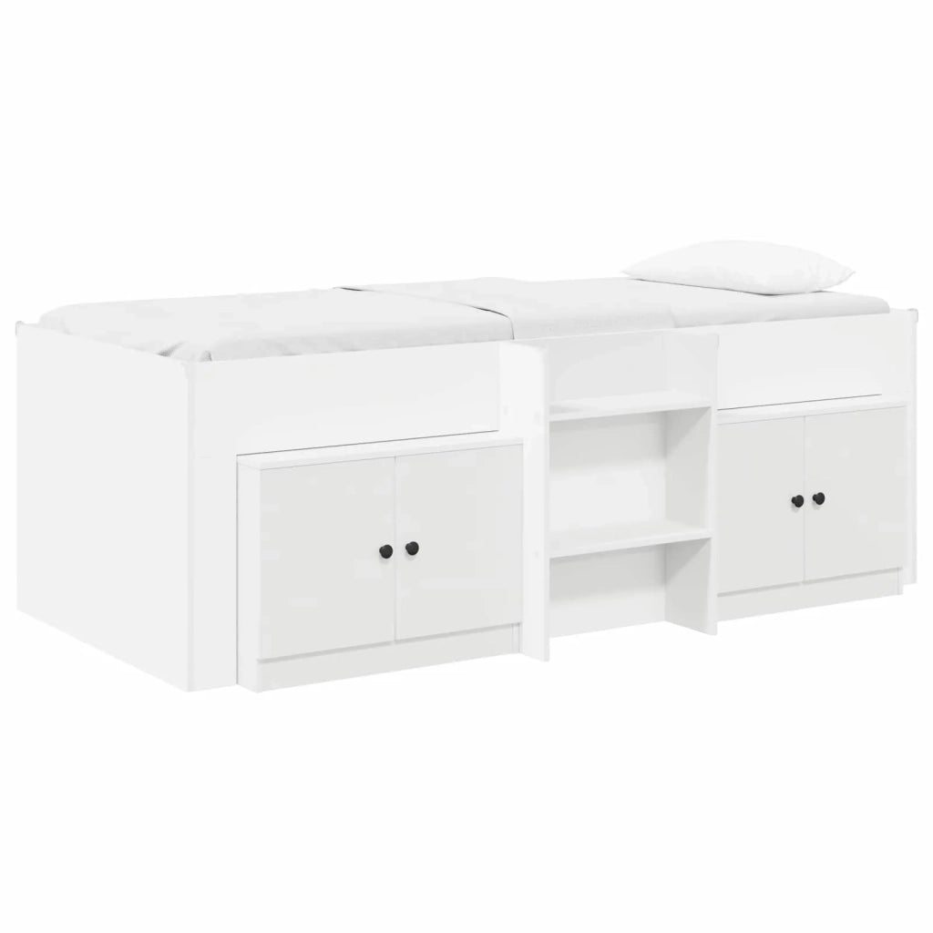 Struttura Letto Loft con Mobile 3 pcs Bianco Legno multistrato