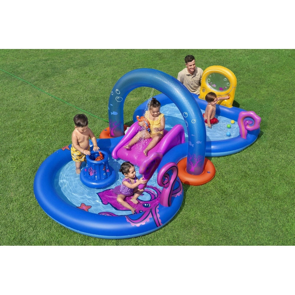Trade Shop - Play Center Gonfiabile Sea Odyssey Piscina Scivolo Per Bambini 330x188x117cm 53167 -
