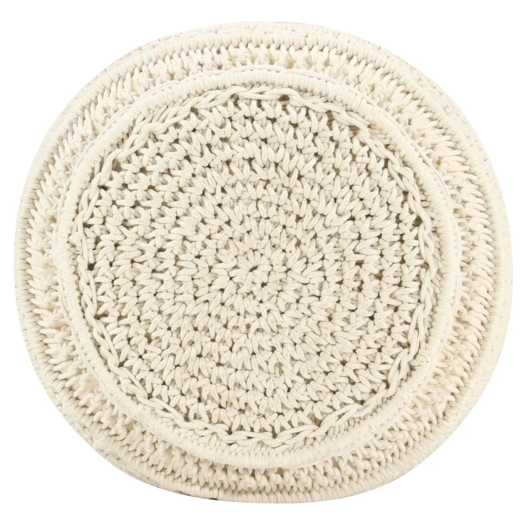 Pouf Lavorato a Mano in MacramÃ© 45x30 cm in Cotone  cod mxl 63456
