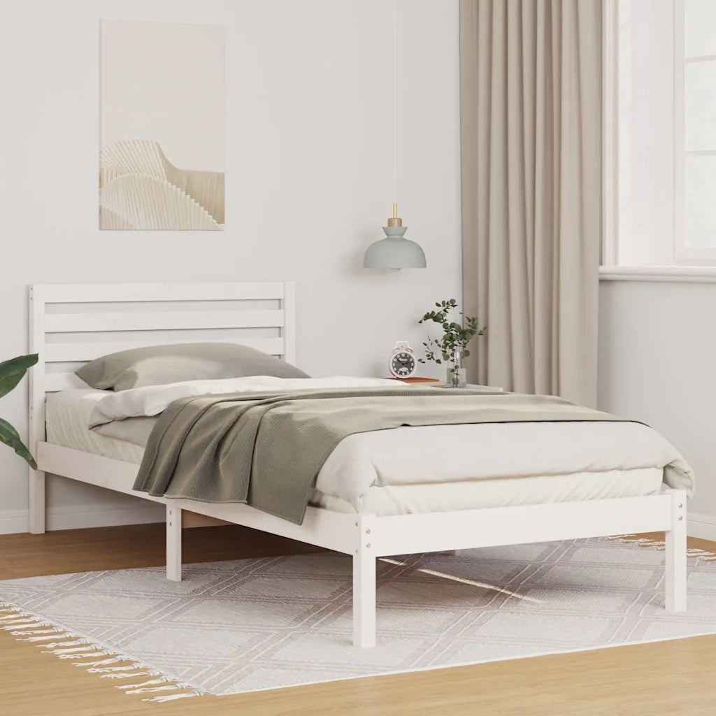 Struttura del letto Bianco 80 x 210 cm Pino massello 872303