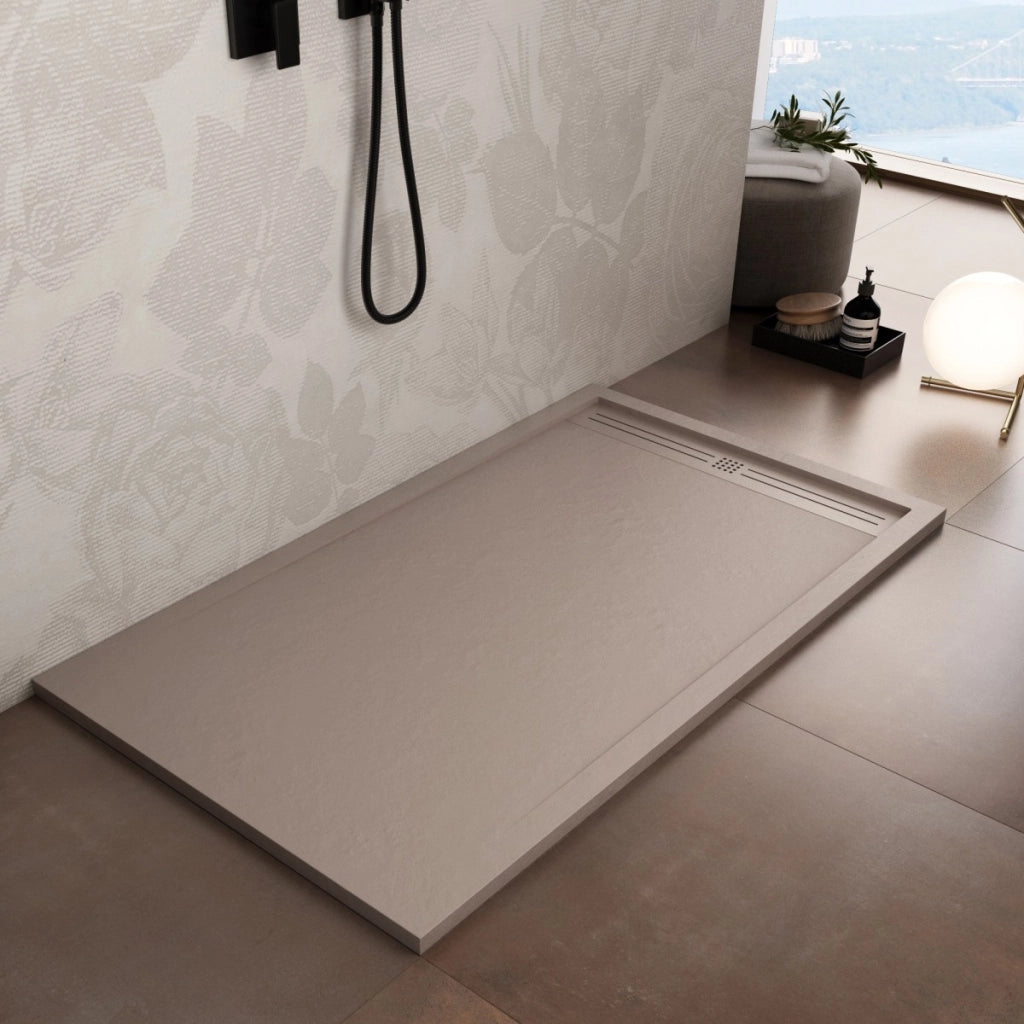Piatto doccia in marmo resina sabbia pietra cemento grid, misura 80x120
