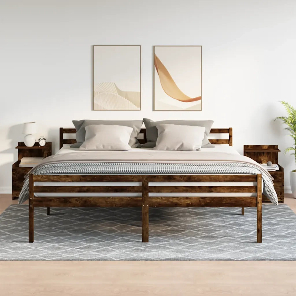 Comodini 2 pz con 2 cassetti Rovere Affumicato 40x36,5x62 cm