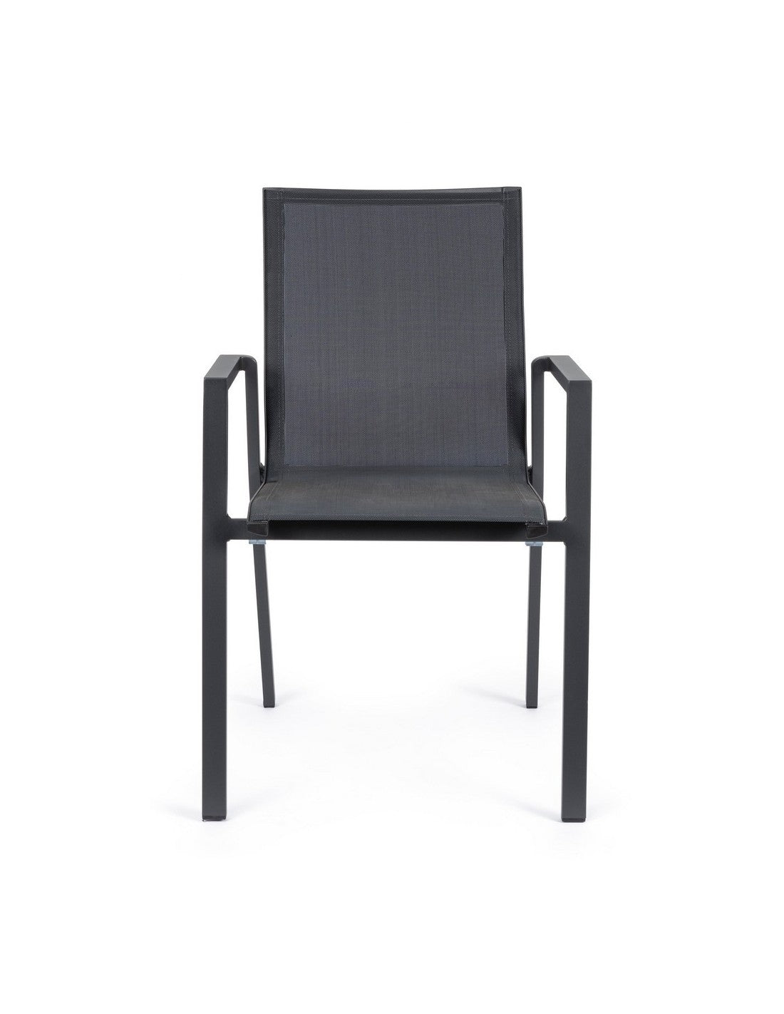 Sedia da Giardino Ferro Esterno Moderna Nera Tessuto e Metallo 2 Pz Krion