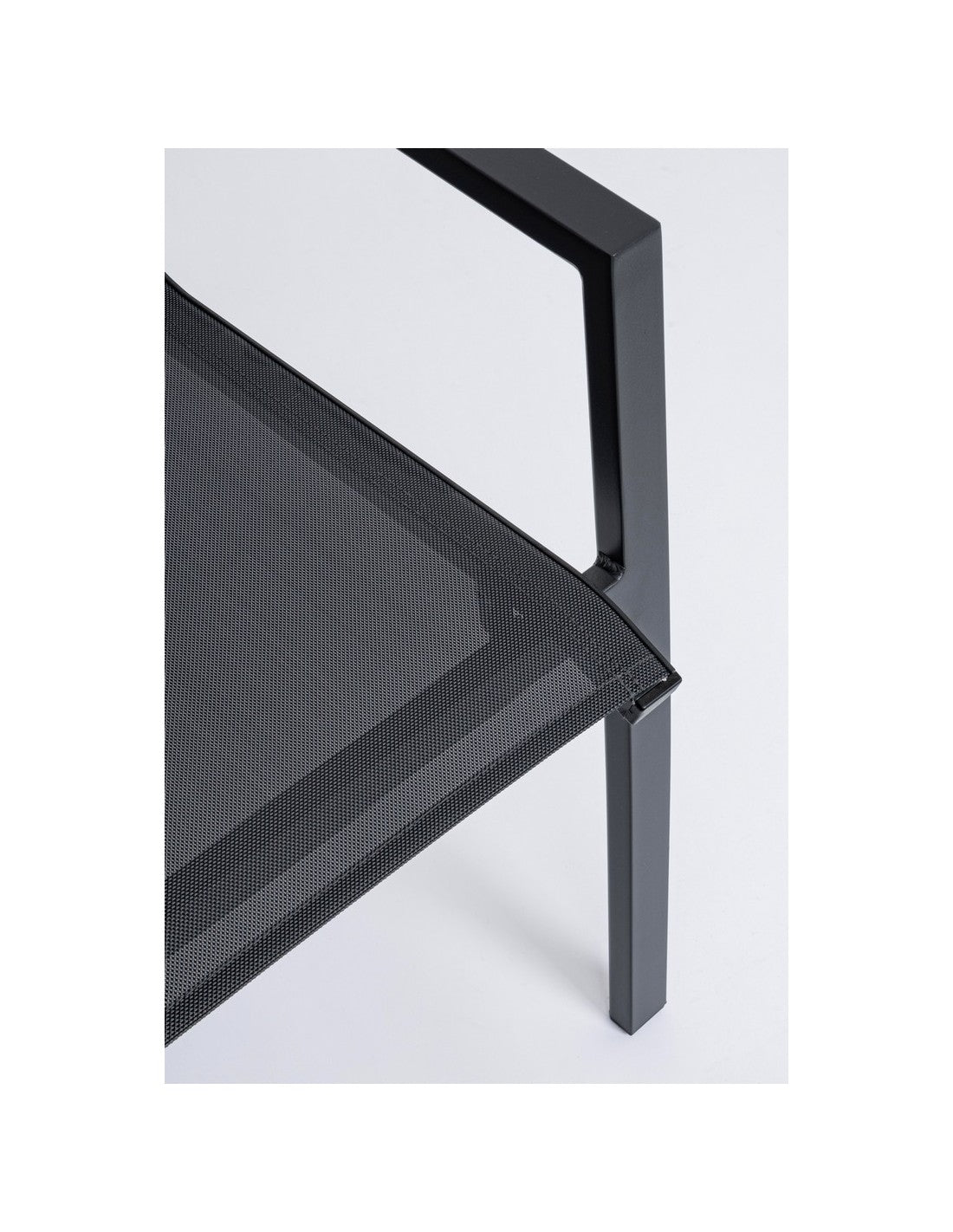 Sedia da Giardino Ferro Esterno Moderna Nera Tessuto e Metallo 2 Pz Krion