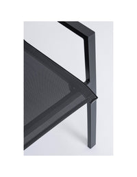 Sedia da Giardino Ferro Esterno Moderna Nera Tessuto e Metallo 2 Pz Krion