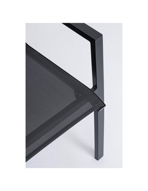 Sedia da Giardino Ferro Esterno Moderna Nera Tessuto e Metallo 2 Pz Krion