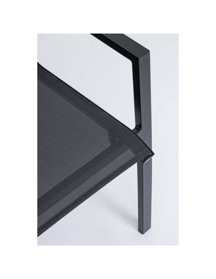 Sedia da Giardino Ferro Esterno Moderna Nera Tessuto e Metallo 2 Pz Krion