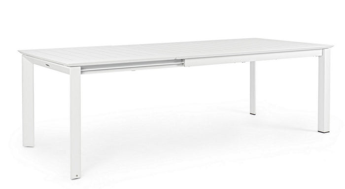 Tavolo da Esterno Giardino Allungabile Pranzo in Alluminio Bianco Konnor Formato: 160-240 cm