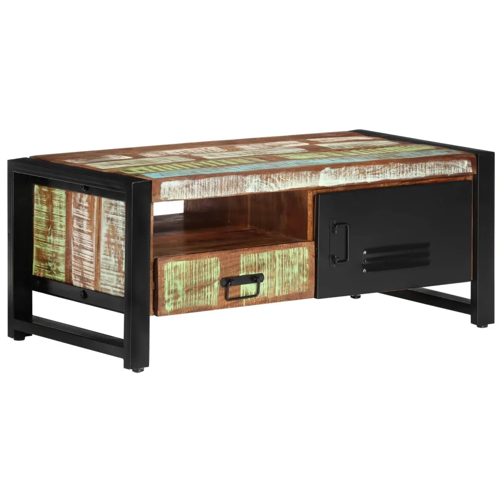 Tavolino da Salotto 100x50x41 cm in Legno Massello di Recupero 338221