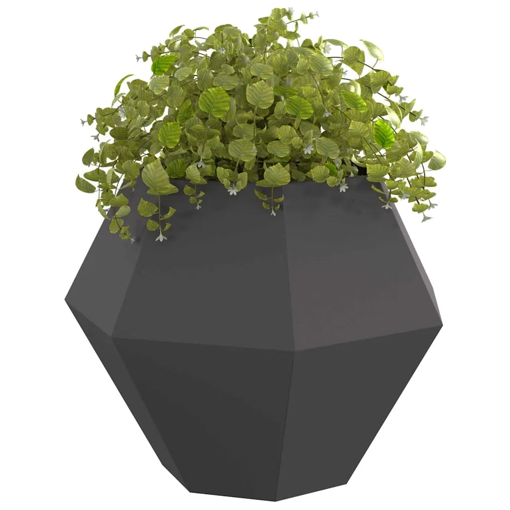 Fioriera | Cassetta per fiori | Vaso Nero 100 x 100 x 80 cm Acciaio