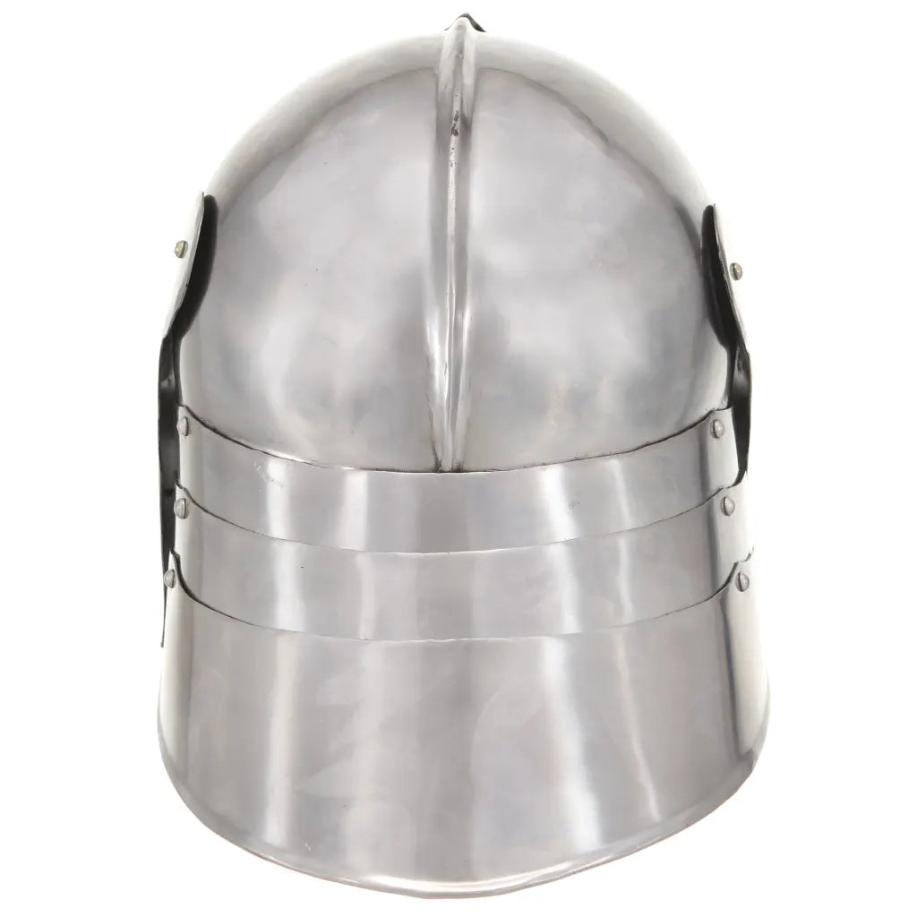 Elmo da Cavaliere Medievale Antico LARP in Acciaio Argento CFW3478489