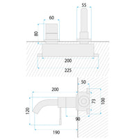 Rubinetto Da Incasso Rea Lungo Diamond Chrom + Box