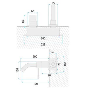 Rubinetto Da Incasso Rea Lungo Diamond Chrom + Box