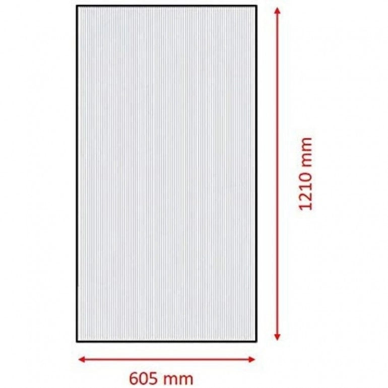 1 Lastra in policarbonato resistente ai raggi UV per serre da giardino (605 x 1210 x 4 mm)