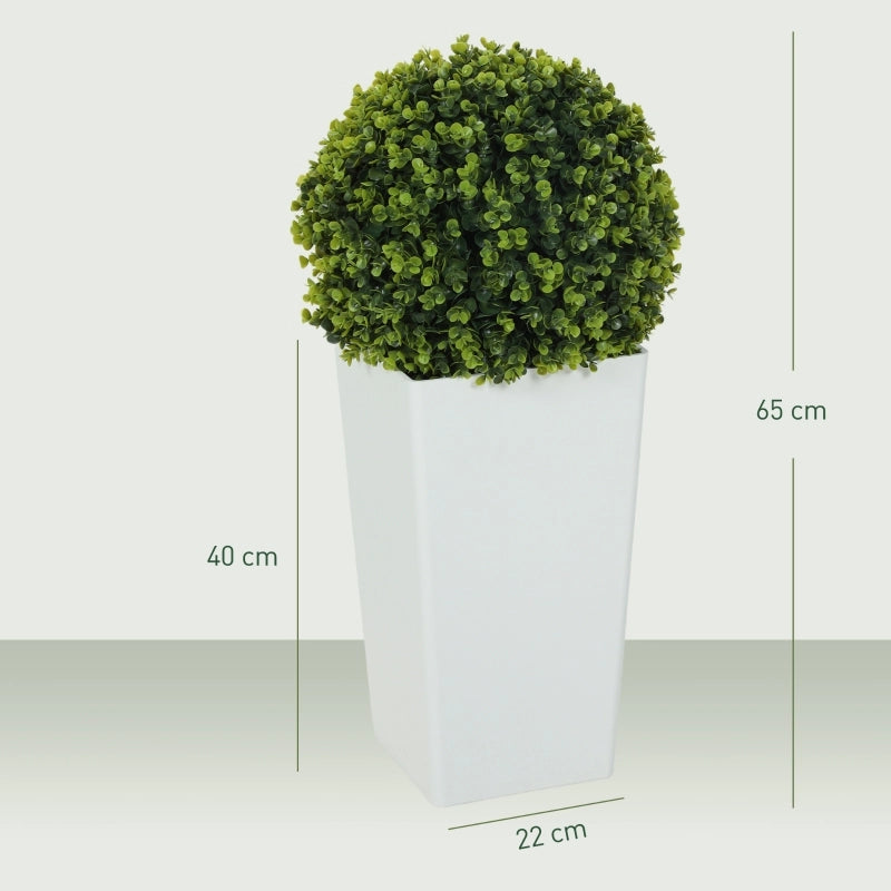 Set di 2 sfere di eucalipto artificiali, 65 cm, pianta artificiale con protezione UV, 330 foglie in vaso, verde.