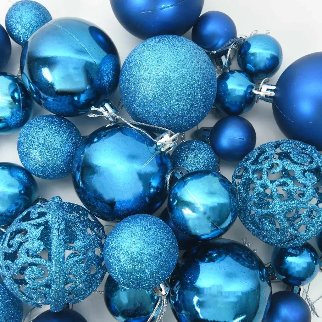 Set di Palle di Natale con 150 LED 61 pz Blu Plastica CFW1826929