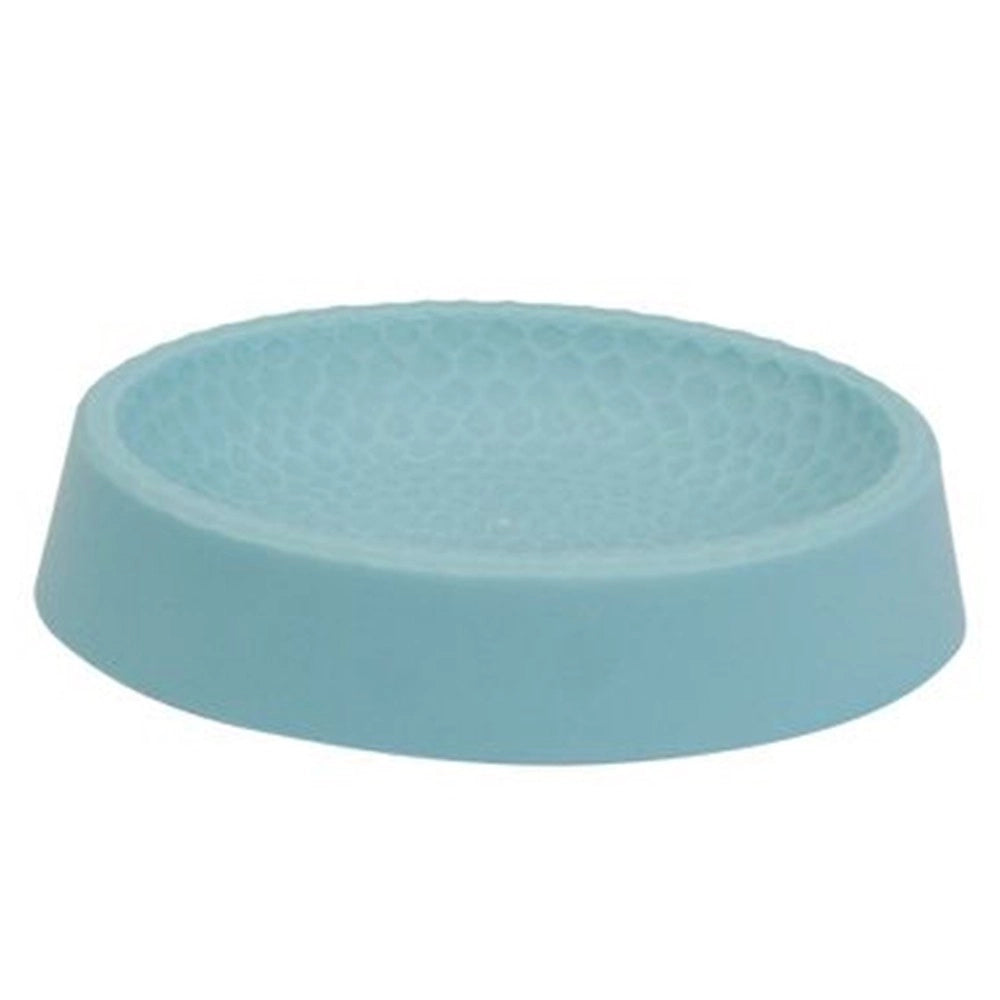 Trade Shop - Piattino Per Sapone Azzurro Lavorato Portasaponetta Moderno Accessori Bagno 79796 -