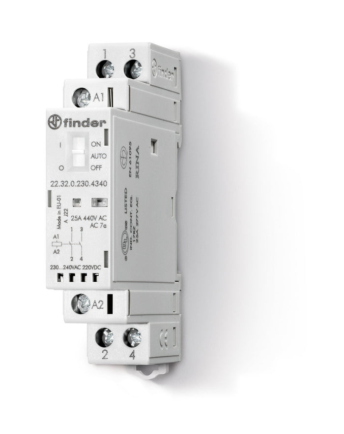 Contattore Finder 25A 2NO 24VAC/DC 1 Modulo 223200244340