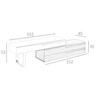 Mobile TV in legno beige, noce e acciaio cromato