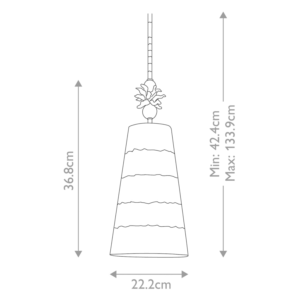 Lampada a sospensione Flambeau Anemome E27 60W bronzo