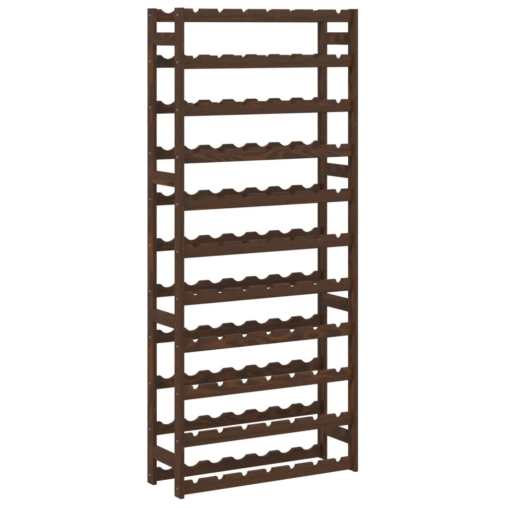 Portabottiglie per 77 Bottiglie Marrone Legno Massello di Pino
