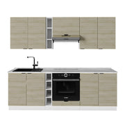 Cucina componibile Fame-Line Pannello in quercia/Bianco 235 cm senza piano di lavoro Vicco