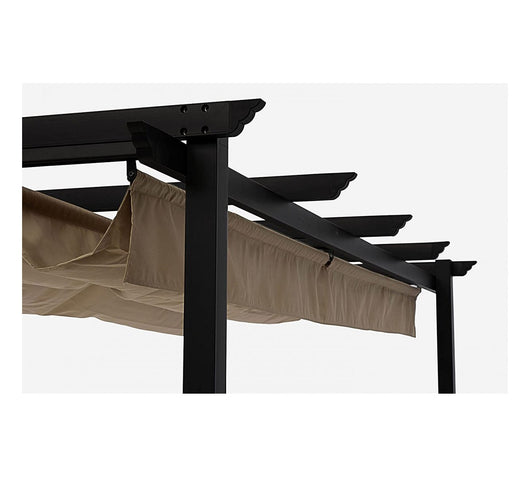 Gazebo da Giardino Pergola con Telo Scorrevole Tortora Esterno Dynamic Bizzotto