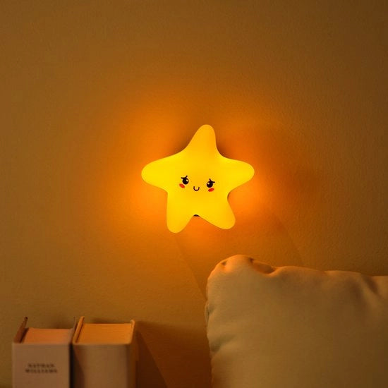 Lampada da Notte in Silicone con Assorbimento Magnetico, Decorativa per Camera da Bambini, Lampada da Terra a Forma di Stella