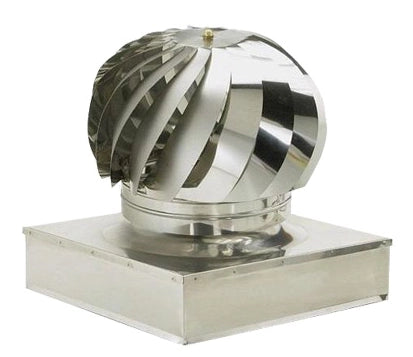 FUMAIOLO VENTOLINO INOX CAPPELLOTTO GIREVOLE QUADRO CM.37X37 COMIGNOLO STUFA
