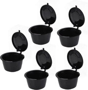 Capsule di riciclaggio per caffè - 5 pezzi - Filtro riciclabile per caffè - Adatto per modelli Dolce Gusto - Genio Mini Me - Cucchiaino - Nero .