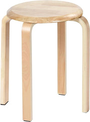 Set di 1 Seduta in Legno per Sala da Pranzo con Piatto Antiscivolo per Scuola Cucina Naturale