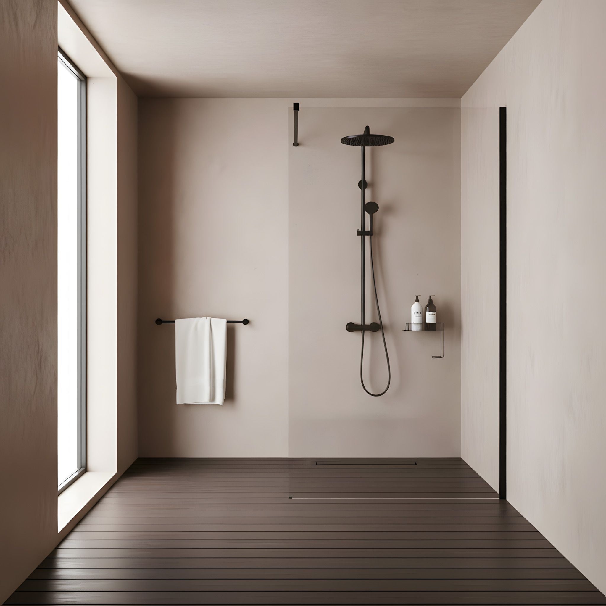 Parete Doccia Rea Flexi Transparent / Black 90