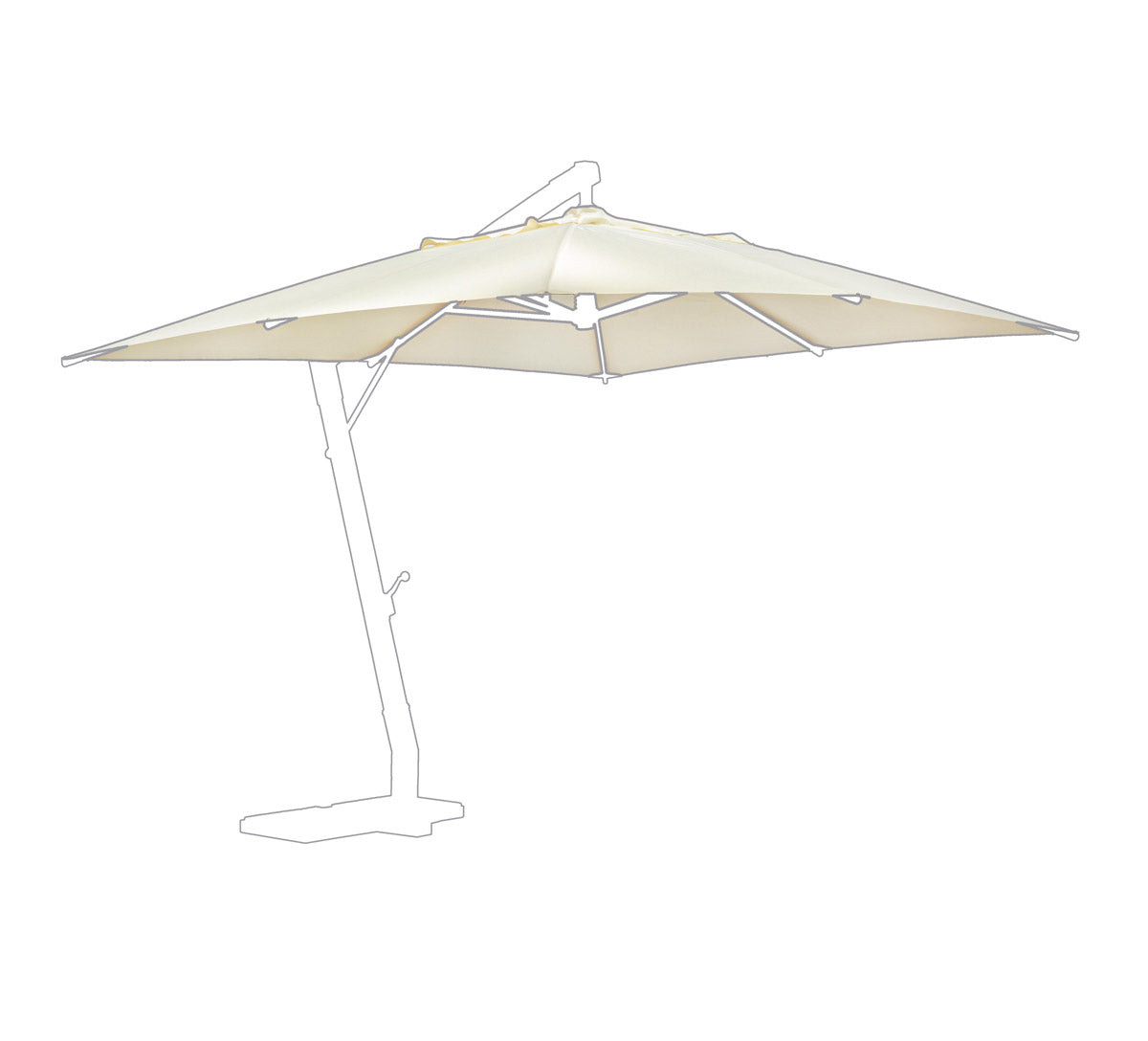 Telo Ricambio per Ombrellone da Giardino 3x3 3x4 Bianco Ecru Capua Bizzotto Formato: 3 x 3 m