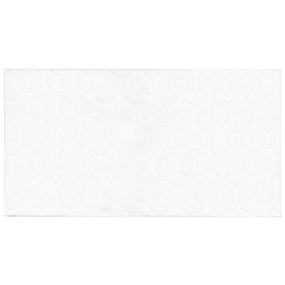Tappeto in finta pelliccia di coniglio Bianco Pelliccia artificiale di poliestere 80 x 150 cm Tappeto morbido Shaggy ad alto pelo