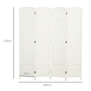 PARAVENTO Pieghevole 160x170 cm Legno Bianco