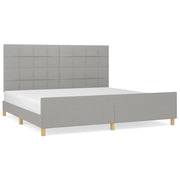 Letto matrimoniale | Letto per adulti | Giroletto senza Materasso Grigio Chiaro 200x200 cm Tessuto