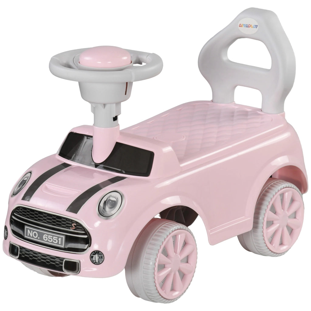 Auto Portagiochi con Volante e Clacson ¨C zephmum ¨C Rosa 53x25x35 cm