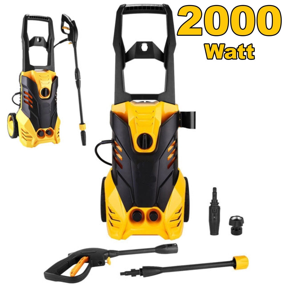 Trade Shop - Idropulitrice Elettrica Acqua Fredda 2000w 135 Bar Con Accessori Con Avvolgitubo -