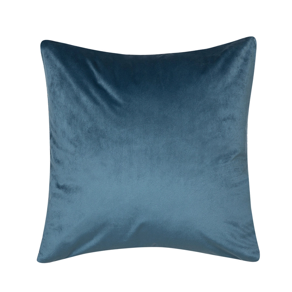 Set di 2 cuscini decorativi Velluto blu Argento effetto craquelé 45 x 45 cm Motivo stampa Accessori arredamento glamour